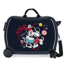 Maleta infantil 2 ruedas multidireccionales Mickey & Minnie Ship Always Be Kind Marino