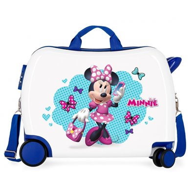 Maleta infantil 2 ruedas multidireccionales Minnie Good Mood Azul