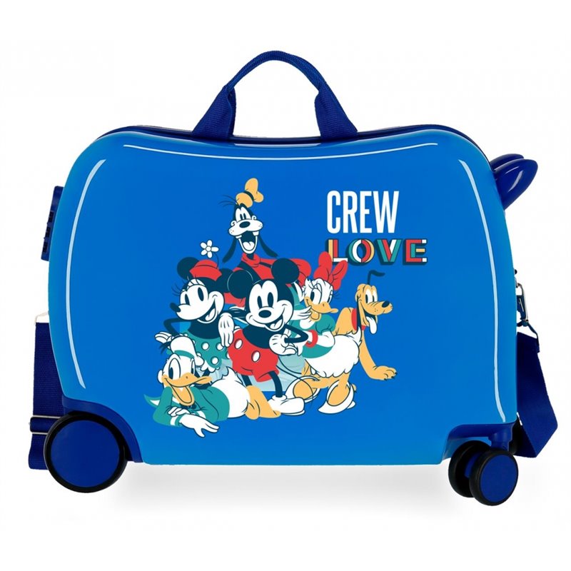 Maleta infantil 2 ruedas multidireccionales Mickey Crew Love Azul