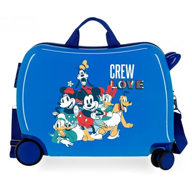 Maleta infantil 2 ruedas multidireccionales Mickey Crew Love Azul