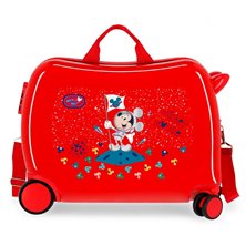 Maleta Infantil Mickey On the Moon 2 ruedas multidireccionales Rojo