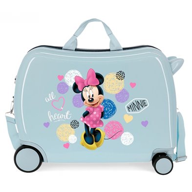 Maleta infantil 2 ruedas multidireccionales Love Minnie Heart Azul