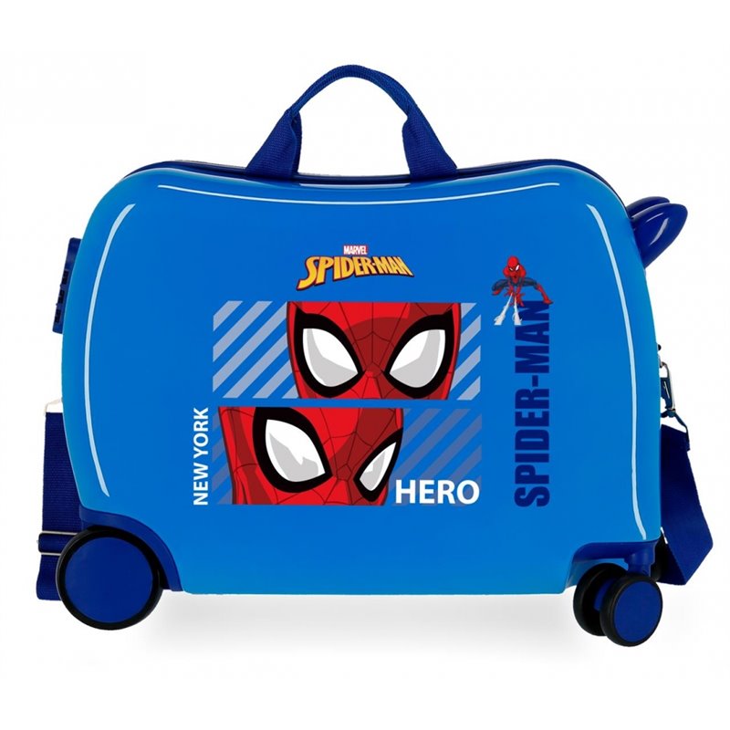 Maleta Infantil Spiderman Hero 2 ruedas multidireccionales Azul