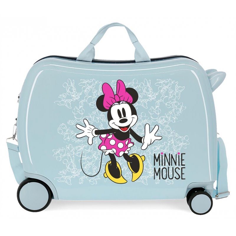 Maleta infantil 2 ruedas multidireccionales Minnie Enjoy the Day Azul