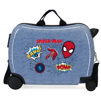 Maleta infantil Spiderman Denim 2 ruedas multidireccionales