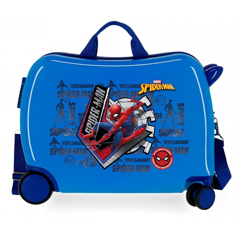 Maleta Infantil Spiderman Great Power 2 ruedas multidireccionales Azul