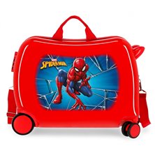Maleta infantil Spiderman Black 2 ruedas multidireccionales Rojo