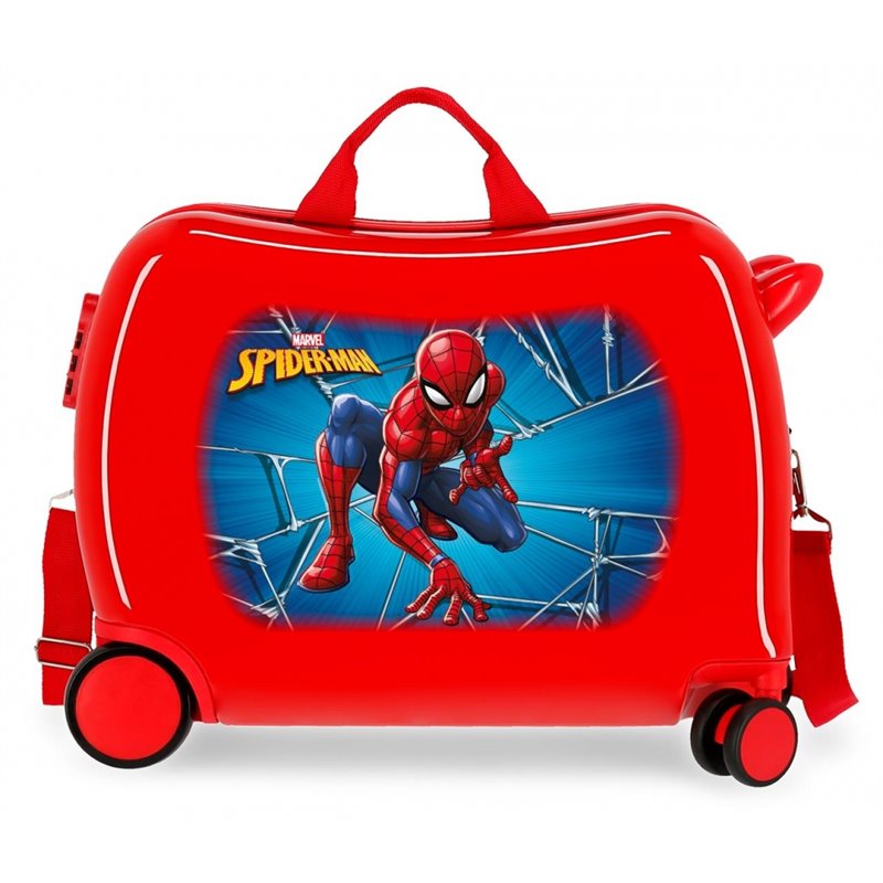 Maleta infantil Spiderman Black 2 ruedas multidireccionales Rojo