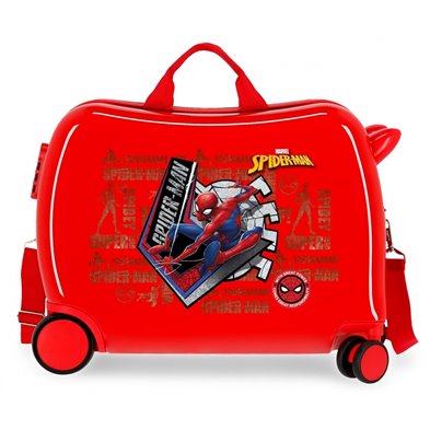 Maleta Infantil Spiderman Great Power 2 ruedas multidireccionales Rojo
