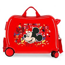 Maleta infantil 2 ruedas multidireccionales Mickey Colour Mayhem Rojo