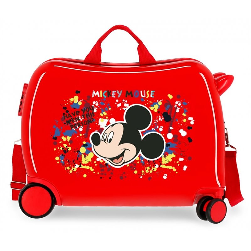 Maleta infantil 2 ruedas multidireccionales Mickey Colour Mayhem Rojo