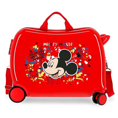 Maleta infantil 2 ruedas multidireccionales Mickey Colour Mayhem Rojo