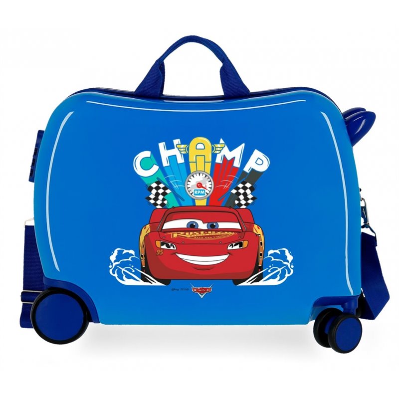 Maleta infantil 2 ruedas multidireccionales Cars Champ Azul