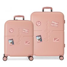 Juego de maletas Pepe Jeans Chest rosa claro rígidas 55-70cm