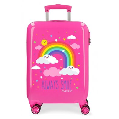 Maleta de cabina Movom Arcoiris Always Smile rígida 55cm Fucsia