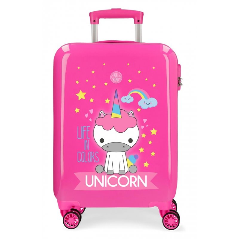 Maleta de cabina rígida Little Me Unicorn Fucsia