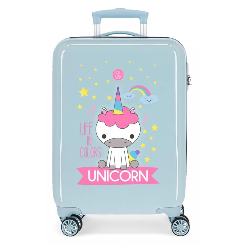 Maleta de cabina rígida Little Me Unicorn Azul claro
