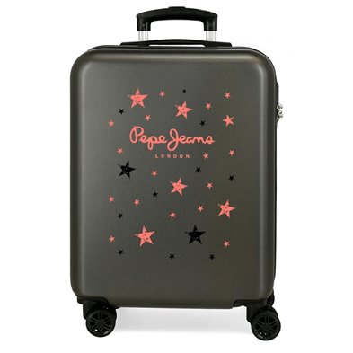 Maleta de Cabina Pepe Jeans Denim Star rígida 55cm gris