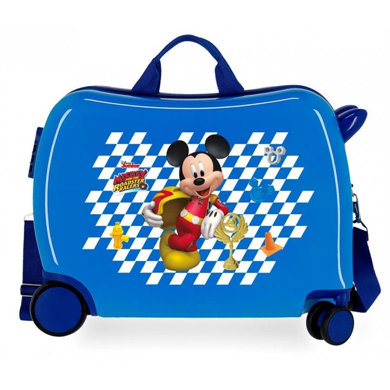 Maleta infantil 2 ruedas multidireccionales Mickey Good Mood azul