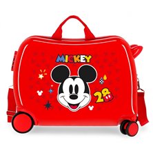 Maleta infantil 2 ruedas multidireccionales Mickey Get Moving Rojo