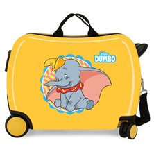 Maleta infantil 2 ruedas multidireccionales Dumbo Ocre