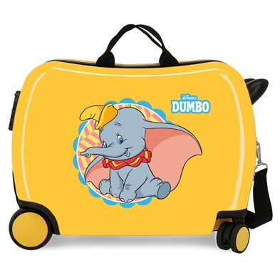 Maleta infantil 2 ruedas multidireccionales Dumbo Ocre