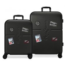 Juego de maletas Pepe Jeans Chest Negro rígidas 55-70cm