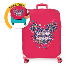 Funda para maleta mediana Minnie fucsia
