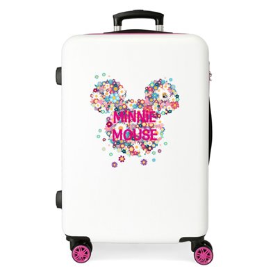 Maleta mediana Minnie rígida 68cm Sunny Day Flores Fucsia