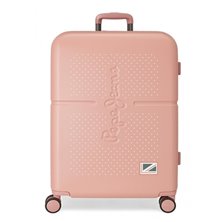 Maleta mediana Pepe Jeans Laila rosa claro rígida 70cm