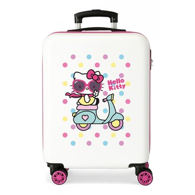 Maleta de cabina Girl Gang Hello Kitty rígida 55cm Blanco y Rosa