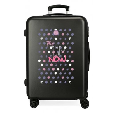 Maleta Mediana Roll Road The time is now rígida 65cm negro