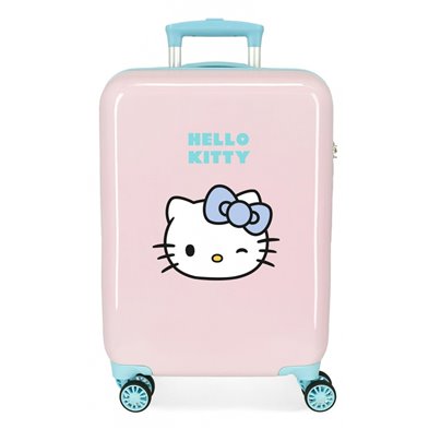 Maleta de cabina Hello Kitty wink rígida 55cm Rosa claro