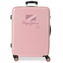 Maleta mediana Pepe Jeans Holi rígida 68cm rosa nude