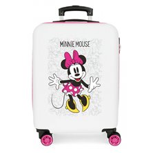 Maleta de cabina rígida Minnie Enjoy the Day Blanca