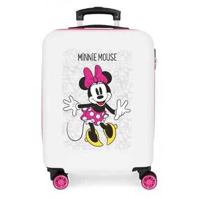 Maleta de cabina rígida Minnie Enjoy the Day Blanca