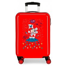 Maleta de Cabina Rígida 55cm Mickey on the Moon Rojo