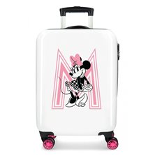 Maleta de cabina Pretty Minnie pink rígida 55cm bco/negro/fucsia