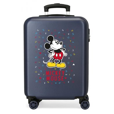 Maleta de cabina Mickey letras rígida 55cm Aul Marino