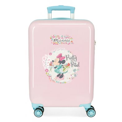 Maleta de Cabina Minnie Florals rígida 55cm rosa claro