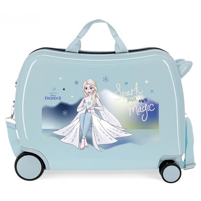 Maleta infantil Frozen Spark your own magic con ruedas multidireccionales Azul