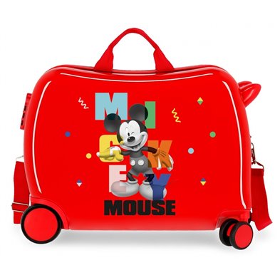 Maleta infantil 2 ruedas multidireccionales Mickey´s Party Rojo