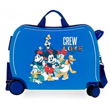 Maleta infantil 2 ruedas multidireccionales Mickey Crew Love Azul