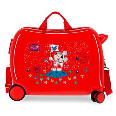 Maleta Infantil Mickey On the Moon 2 ruedas multidireccionales Rojo