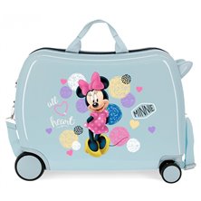 Maleta infantil 2 ruedas multidireccionales Love Minnie Heart Azul