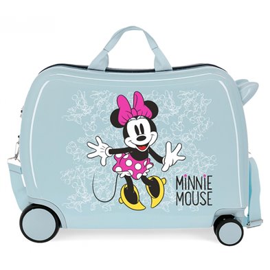 Maleta infantil 2 ruedas multidireccionales Minnie Enjoy the Day Azul