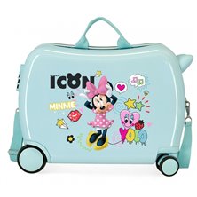 Maleta infantil 2 ruedas multidireccionales Enjoy Minnie icon turquesa