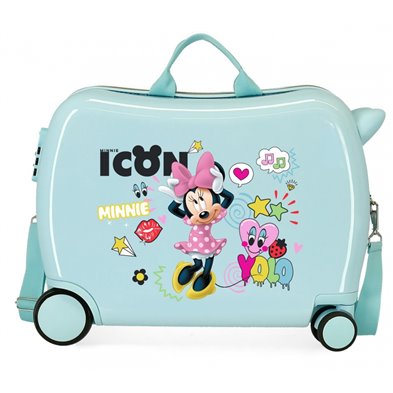 Maleta infantil 2 ruedas multidireccionales Enjoy Minnie icon turquesa