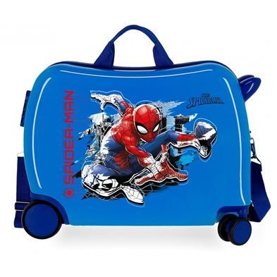 Maleta infantil 2 ruedas multidireccionales Spiderman Geo azul