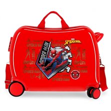 Maleta Infantil Spiderman Great Power 2 ruedas multidireccionales Rojo